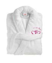 A Deluxe Terry cotton with CUSTOM HEART Embroidery bathrobe